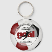 女子マルーン黒サッカーチームのメンバーのギフト キーホルダー (正面)