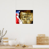 女子マーチポスター |すべての人に自由と正義 ポスター (キッチン)