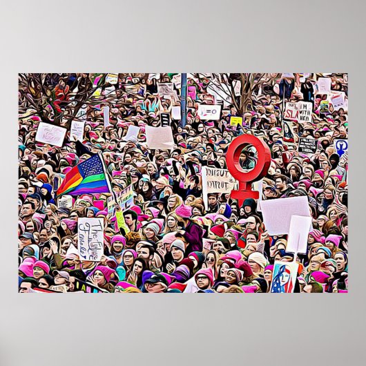 女子マーチ・ラリーのデジタル・アート ポスター (正面)