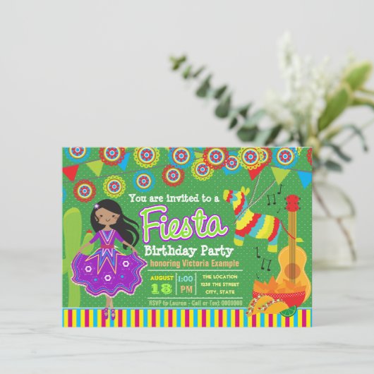 女子メキシカンフィエスタ誕生日パーティー 招待状 (スタンド正面)