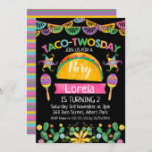 女子メキシコ·タコ·トゥオスデイ2歳誕生日招待状 招待状 (正面/裏面)