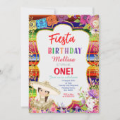 女子メキシコ·フィエスタ·バースデー·パーティーの招待金ゴールド 招待状 (正面)
