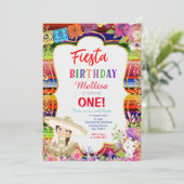 女子メキシコ·フィエスタ·バースデー·パーティーの招待金ゴールド 招待状 (スタンド正面)