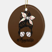 女子メンレライフソフトボール野球母の日 セラミックオーナメント (左)