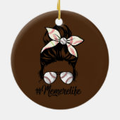 女子メンレライフソフトボール野球母の日 セラミックオーナメント (裏面)