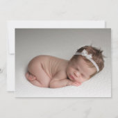 女子モダンエレガントピンク写真誕生のお知らせ (裏面)