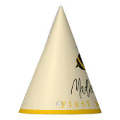 女子モダンキュートサマーファーストbeeデイ誕生日 パーティーハット (左)