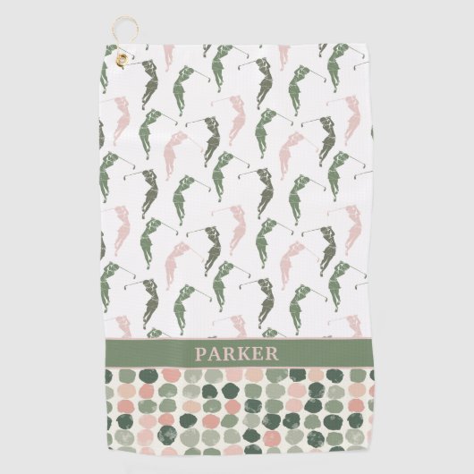 女子モダンゴルファーモノグラムの ゴルフタオル (正面)