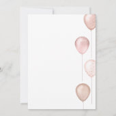 女子モダンシンプル3rdピンクバルーン誕生日 招待状 (裏面)