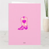 女子モダンピンク女性のカーボーイウエスタンブーツ誕生日 カード (裏面)