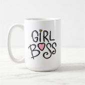 女子モダンミニマルボス |レトロタイポグラフィ コーヒーマグカップ (左)