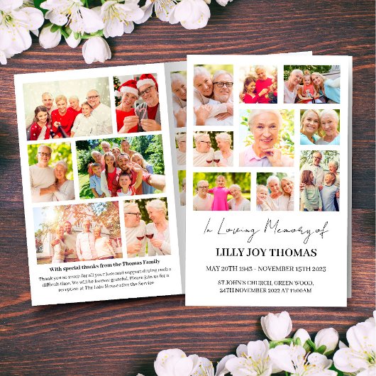 女子モダン写真葬式プログラム