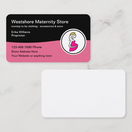 女子モダン店妊婦の小売業 名刺 (正面/裏面)
