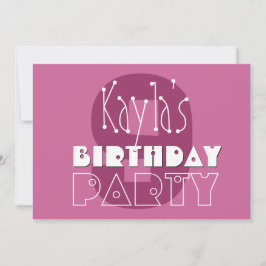 女子モダン9位誕生日ピンクスターズVer 002 W679 招待状