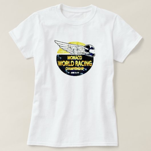 女子モナコレーシングチャンピオンシップTシャツ Tシャツ (デザイン正面)