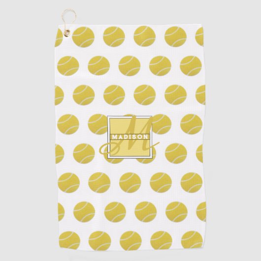 女子モノグラムのテニスのギフトゴルフタオル ゴルフタオル (正面)