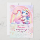 女子ユニコーンマジカルレインボー2nd誕生日パーティー 招待状 (正面)