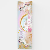 女子ユニコーン誕生日パーティバナー 横断幕 (縦)