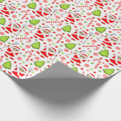 女子ラクロスクリスマスホリデーギフト ラッピングペーパー (角)