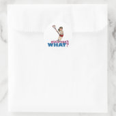 女子ラクロスプレーヤーin赤 ラウンドシール (バッグ)