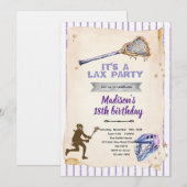 女子ラクロス パーティー招待状 招待状 (正面/裏面)