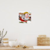 女子ラグビー選手 – ラグビー絵画ズプリント ポスター (キッチン)