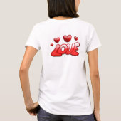 女子ラブサインTシャツ Tシャツ (裏面)