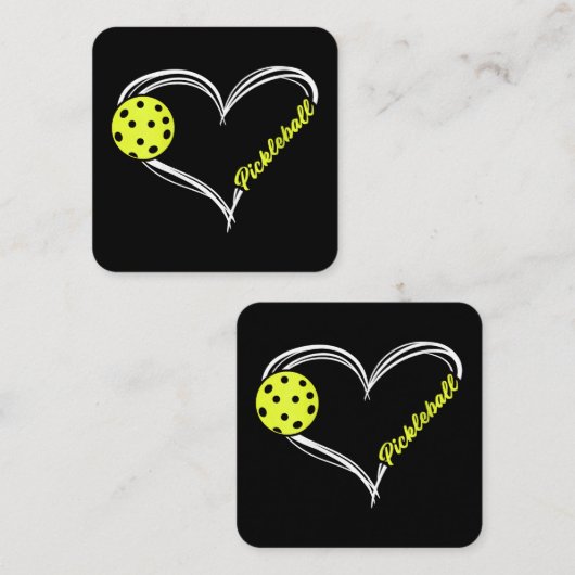 女子ラブピックボール – かわいいピックボールの試合,私 スクエア名刺 (正面/裏面)