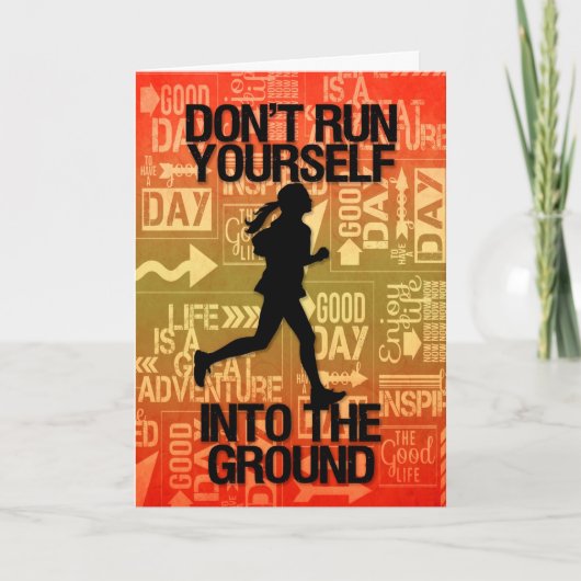 女子ランニングのテーマが上手く行く カード (正面)