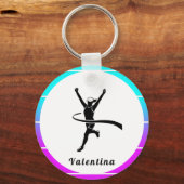 女子ランニングマラソンのクロスカントリーランナー名 キーホルダー (正面)