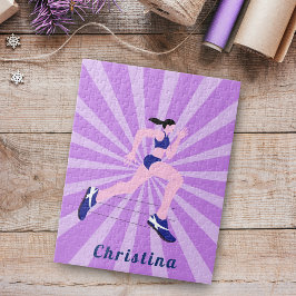 女子ランニングマラソンランナージョガーピンクかわいい ジグソーパズル