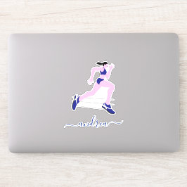 女子ランニングマラソンランナートラックアスリート名 シール