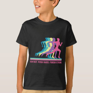 女子ランニング女子トラック&フィールドランナやる気を起こさせるーTr Tシャツ