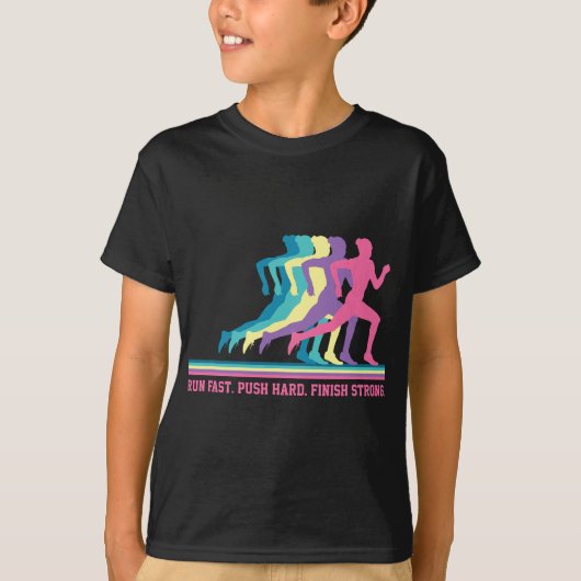 女子ランニング女子トラック&フィールドランナやる気を起こさせるーTr Tシャツ (正面)