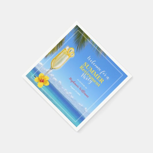 女子リタイアサマー海パーティー スタンダードカクテルナプキン (角)