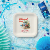 女子リタイアパーティービーチアロハウーマン ペーパープレート (パーティー)