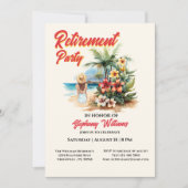女子リタイアパーティービーチアロハウーマン 招待状 (正面)