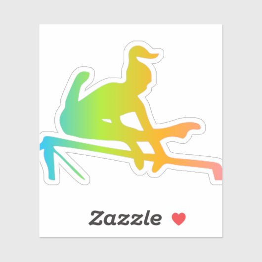 女子レインボー体操でこぼこバー シール (シート)