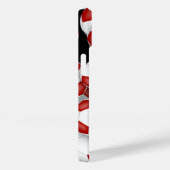 女子レッドグレーのサッカーボールのパタモノグラムのーン Case-Mate iPhoneケース (裏面 / 右)