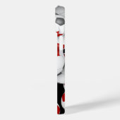 女子レッドグレーのサッカーボールのパタモノグラムのーン Case-Mate iPhoneケース (裏面 / 左)