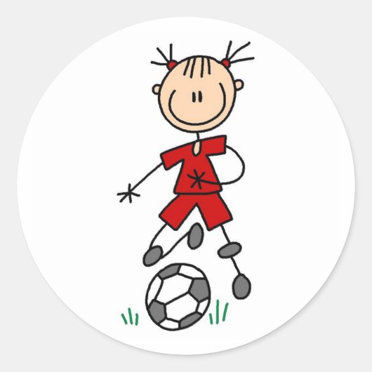 女子レッドサッカーのユニフォーム ラウンドシール (正面)