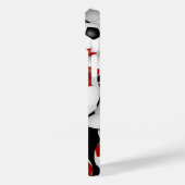 女子レッドブラックサッカーボールのパターンモノグラムの Case-Mate iPhoneケース (裏面 / 左)