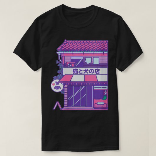 女子レトロ日本日本のかわいいソフトAnime Aes Tシャツ (デザイン正面)