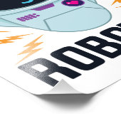 女子ロックロボティクスかわいいロボットチームの女性 フォトプリント (角)