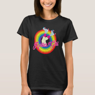女子ローラースケートスケートで滑るミニスト Tシャツ