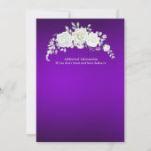 女子ヴィンテージパープルホワイトローズ50誕生日 招待状 (裏面)