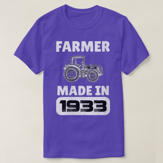 女子ヴィンテージ生まれ農家1933年90歳Fa Tシャツ (デザイン正面)
