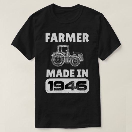 女子ヴィンテージ生まれ農家1946年77歳Fa Tシャツ (デザイン正面)