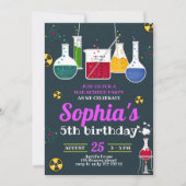 女子不機嫌科学者注意誕生会 招待状 (正面)