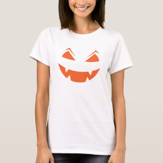女子不気味ハロウィーンのカボチャのちょうちんハロウィーンTシャツ Tシャツ